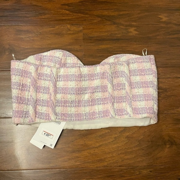 NWT Zara Tweed Crop Top Size M - Picture 2 of 6